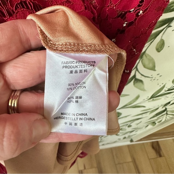 Miss May Lace Bell Sleeve Dress. Red. Large. - Picture 6 of 11